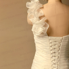 One Shoulder Layed Organza wedding dress With Beaded Details