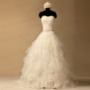 Sweetheart Layered Organza Wedding dresses with silver band