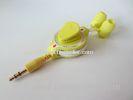 Yellow, Red Cute Wired Earphones, Hands Free Retractable Earphone In Ears For Girls