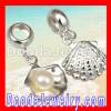 925 Sterling Silver european Pearl Shell Dangle Pendant Charm