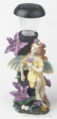 Resin solar angel light