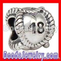 european Sterling Silver Message Bead Birthday Milestones 18 Charm Wholesale