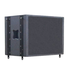 18" line black textured painted array speaker cabinet