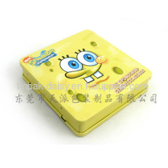 rectangular disc tin packaging with hinge custom made