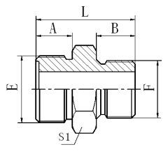 1EZ METRIC MALE O-RING/BSP MALE DIN 3852-2 TYPE A HYDRAULIC ADAPTER FITTING ELBOW PIPE FITTING