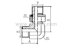 1FG9-OG 90° ELBOW ORFS MALE O-RING / BSP MALE O-RING HYDRAULIC ADAPTER FITTING ELBOW PIPE FITTING