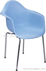 leisure morden plastic steel leg eames dining armchair reception furnitures