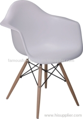 leisure morden plastic steel leg eames dining armchair reception furnitures