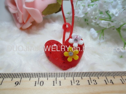 Fancy Handmade DBFS1104 Heart Shape Hair Rubber Band with Resin Design/Hair Elastic Band, Hair Accessories, multi color