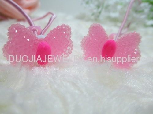 Fancy Handmade DBTS1104 beautiful butterfly Shape Hair Rubber Bands with Resin Design/Hair Elastic Bands