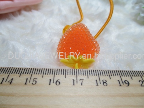 2012 fashion Fancy Handmade DBTS1105 Sweet Strawberry Shape Hair Rubber Bands with Resin Design/Hair Elastic Bands