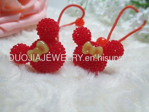  Fancy Handmade DBTS1106 Cute Mickey Shape Hair Rubber Band with Resin Design/Hair Elastic Band