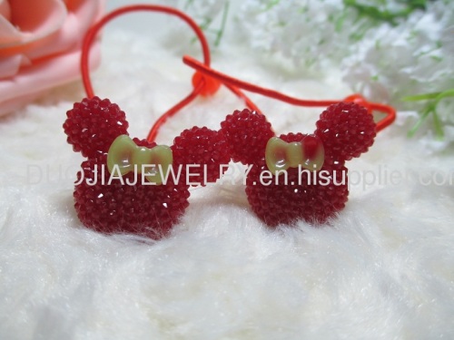  Fancy Handmade DBTS1106 Cute Mickey Shape Hair Rubber Band with Resin Design/Hair Elastic Band