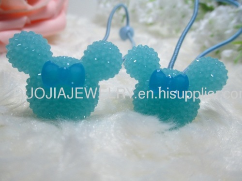  Fancy Handmade DBTS1106 Cute Mickey Shape Hair Rubber Band with Resin Design/Hair Elastic Band