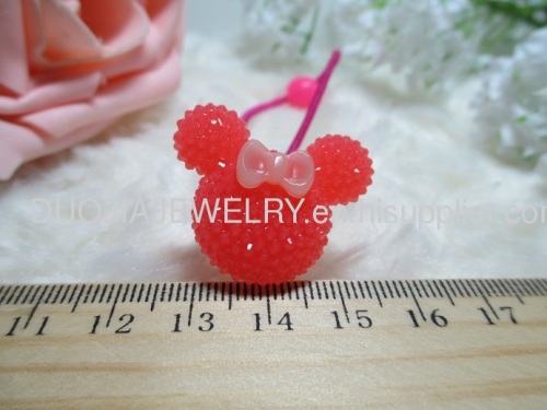  Fancy Handmade DBTS1106 Cute Mickey Shape Hair Rubber Band with Resin Design/Hair Elastic Band