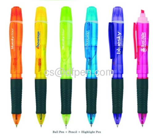 multifunction pen(ballpen +pencil+ highlighter)