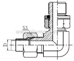 ELBOW METRIC MALE 74°CONE/BSP MALE O-RING HYDRAULIC ADAPTER