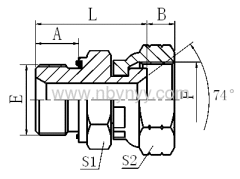 2BJ-WD BSP MALE CAPTIVE SEAL / JIC FEMALE 74° SEAT HYDRAULIC ADAPTER FITTING ELBOW PIPE FITTING