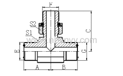 ORFS /METIRC MALE ADJUSTABLE S-SERIES BRANCH TEE ADAPTER