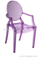 Kids Crystal Plastic ergonomic Louis Ghost dining arm Chairs