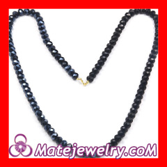 European Fashion Black Unisex Long Glass Bead Kenneth Jay lane Jewelry Necklace Sale