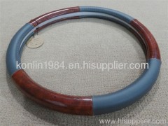 Pvc+WOODEN-CAR STEERING WHEEL COVER