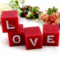 Wedding Valentine Cube Lettle"Love" Craft Candle