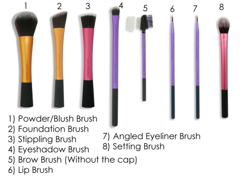 Long metal Ferrule cosmetic brushes