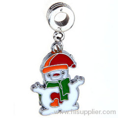 Wholesale Fashion Enamel Jewelry Pendant Christmas Snowman Charms european