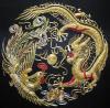 Chinese handmade gold thread embroidery painting dragon & phoenix wall decor Suzhou Embroidery