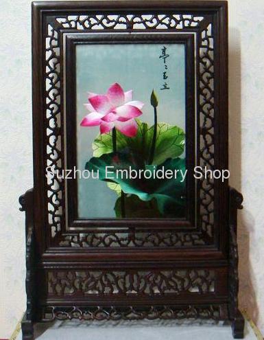 Chinese double-sided hand embroidery mini-screen home decoration Suzhou Embroidery