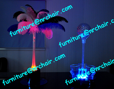 shanghai wedding acrylic LED feather high centerpiece