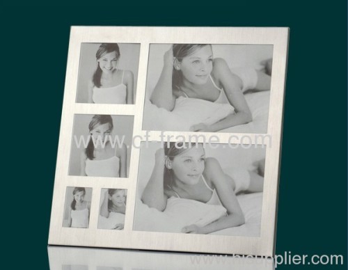 6 openings matt aluminum photo frame