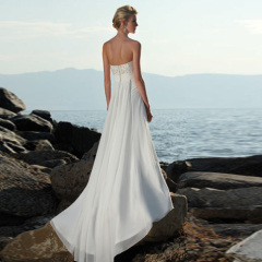 Strapless Chiffon Beach Wedding Dresses