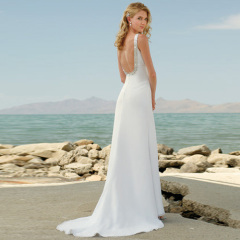 New Long Designer Chiffon Beach Wedding Dresses