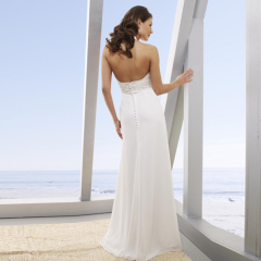 Long Halter Chiffon Beach Wedding Dresses