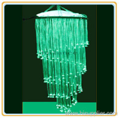 Dual spiral optic fiber lighting crystal chandelier