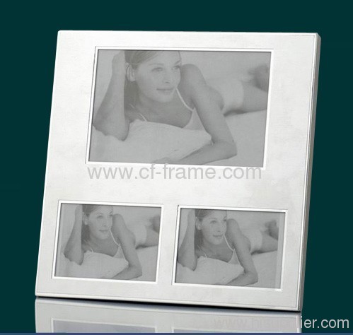 4x6 sliver standard aluminum three Opening photo Frame