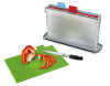 3pcs index chopping board with water pan, one side knife shelves