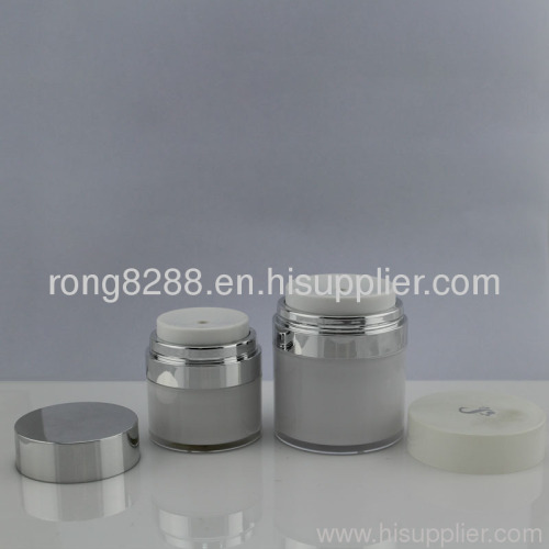 Round Cream airless jars with vacuum pump