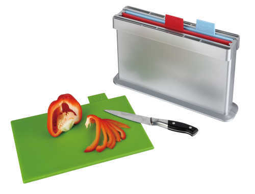 3pcs index chopping board, two sides knife shelves