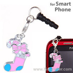 Fashion Enamel Christmas Santa Claus Anti Dust Earphone Jack Plug Charm