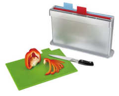 3pcs index chopping board, one side knife shelves