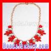 2012 hot sale Red Rhinestone Crystal Flower Choker Collar Bib Necklace