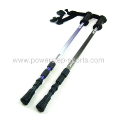 Telescopic spire lamella double cross carbon fiber skiing pole