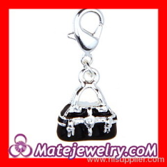 Fashionable Dangle Black White Enamel Thomas Sabo Purse Charms