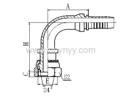 90°METRIC FEMALE HYDRAULIC ADAPTER FITTING ELBOW PIPE