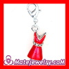 Cheap Enamel Dangle Alloy Pendant Little Red Dress Charms Wholesale