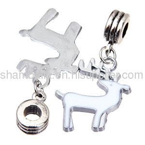 european Christmas Rudolf Reindeer Charms Dangle Wholesale