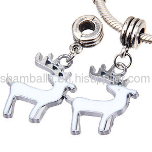 european Christmas Rudolf Reindeer Charms Dangle Wholesale